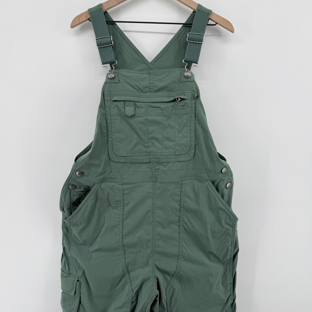 Duluth Heirloom Gardening Bib Overalls Fir Green Women L x 29 Nylon Pockets